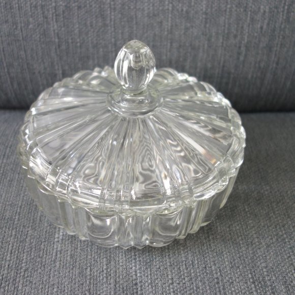 Glass Candy Dish with Lid - Picture 1 of 9